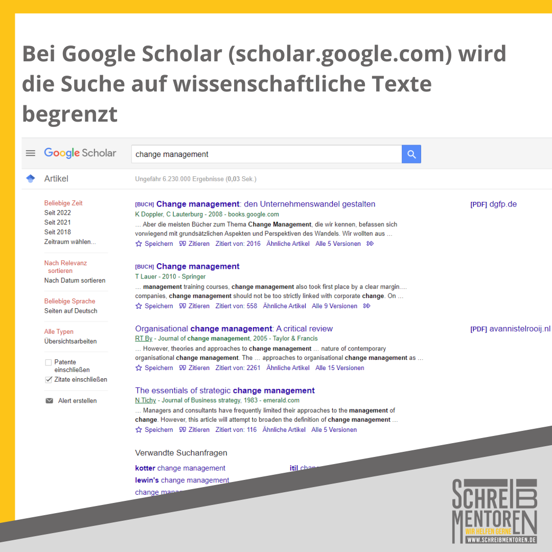 Suche bei Google Scholar