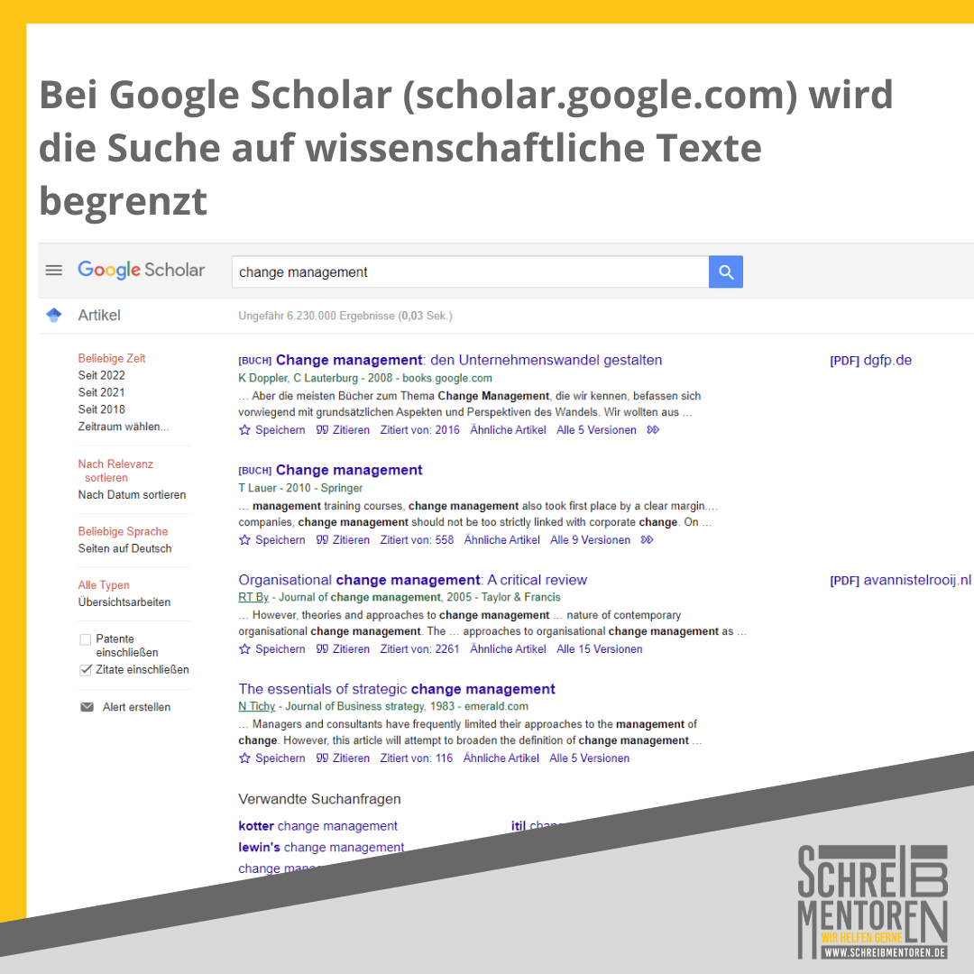 Suche bei Google Scholar