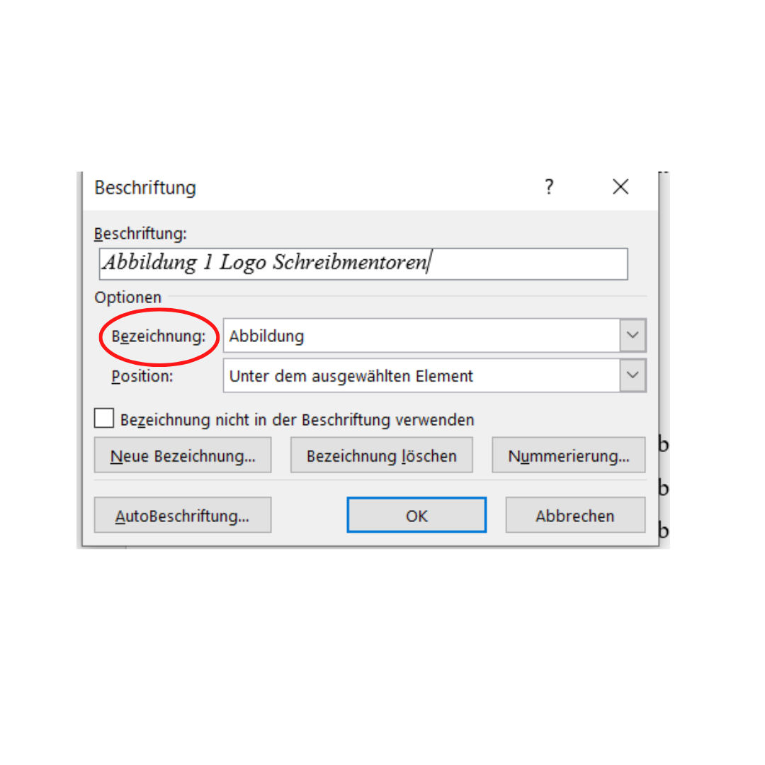 Formatierung Abbildungsverzeichnis