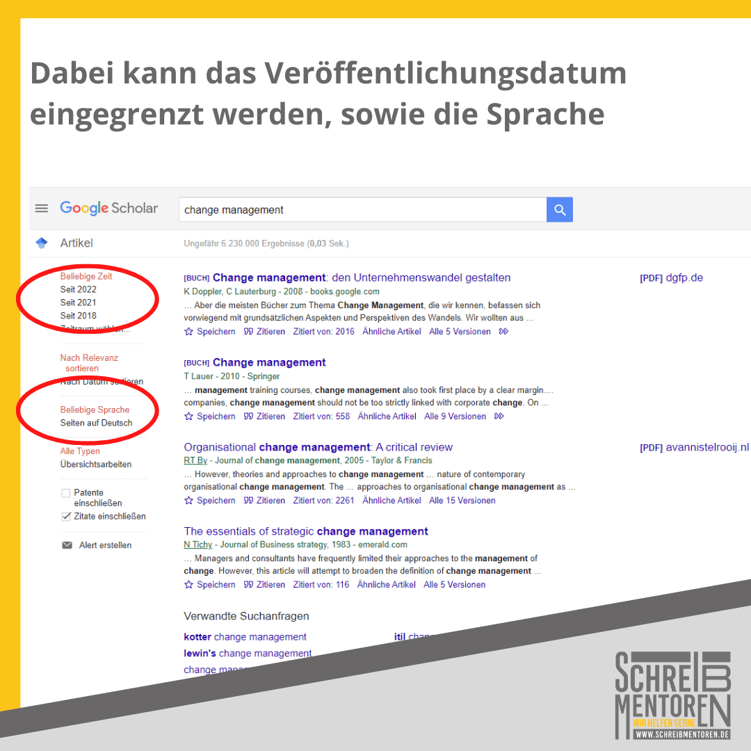 Das Veröffentlichungsdatum eingrenzen