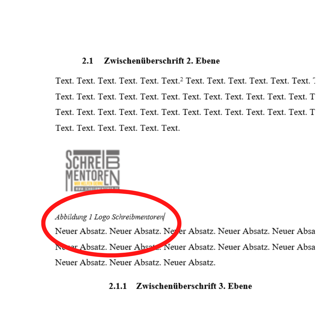 Formatierung Abbildungsverzeichnis