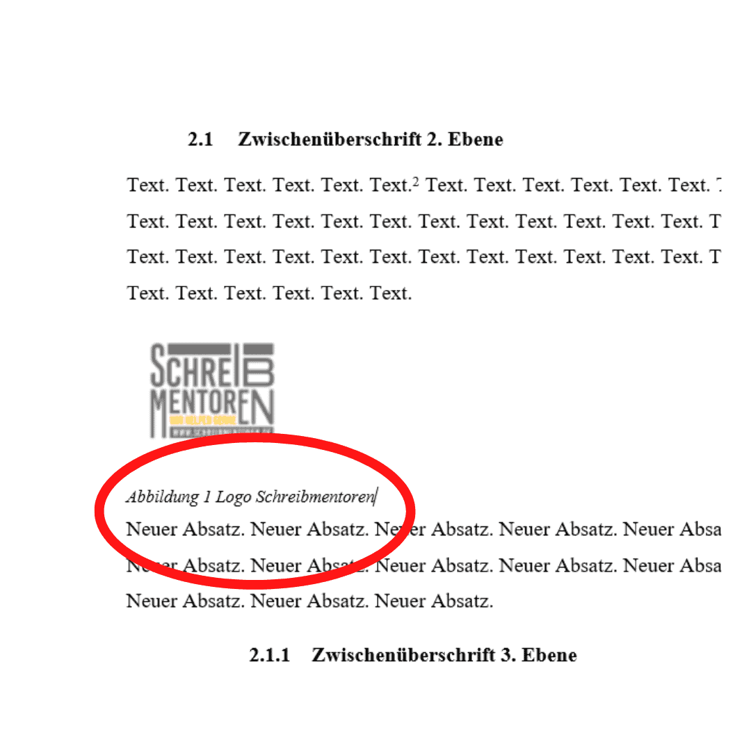 Formatierung Abbildungsverzeichnis